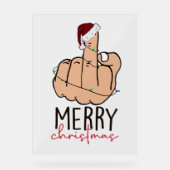 Weihnachten für die Finger-Weihnachtsmannmütze Acrylschild (Vorderseite)