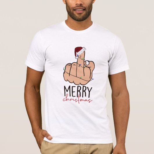 Weihnachten für die Finger-Weihnachtsmannmütze T-Shirt (Vorderseite)