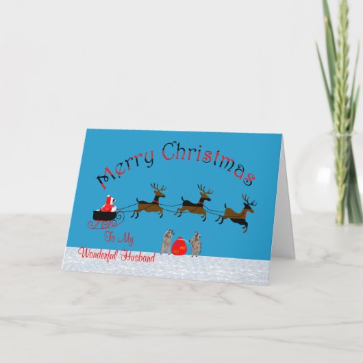 Weihnachten für Ehemann-Gruß-Karte (Vorderseite)
