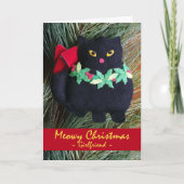 Weihnachten für Freundin, Schwarze Katze Ornament (Vorderseite)