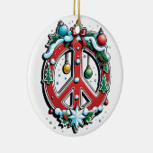 Weihnachten für Frieden Keramik Ornament (Rechts)
