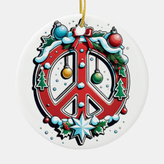 Weihnachten für Frieden Keramik Ornament