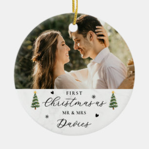 Weihnachten für Frischvermählte Herr und Frau Keramik Ornament