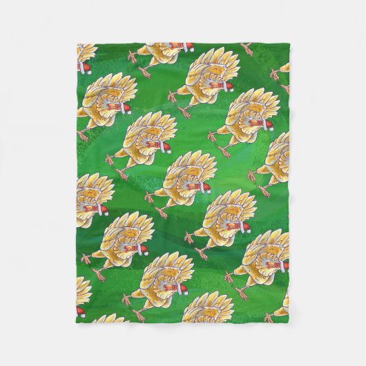 Weihnachten für Grüne Hühner Fleecedecke (Vorderseite)