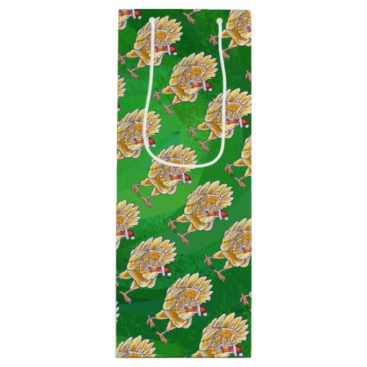 Weihnachten für Grüne Hühner Geschenktüte Für Weinflaschen (Vorderseite)