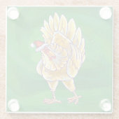 Weihnachten für Grüne Hühner Glasuntersetzer (Rückseite)