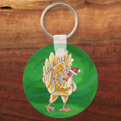 Weihnachten für Grüne Hühner Schlüsselanhänger (Vorderseite)