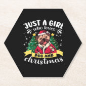 Weihnachten für Hunde - Nur ein Mädchen, das Liebe Untersetzer (Vorderseite)