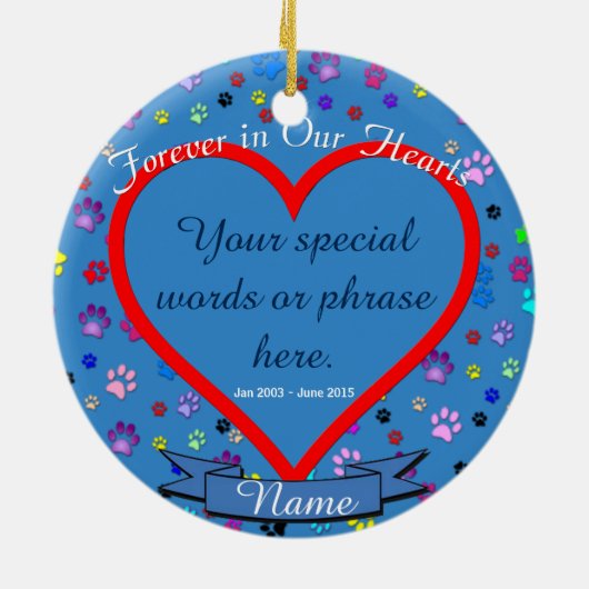 Weihnachten für Hunde oder Katzen Keramik Ornament (Hinten)