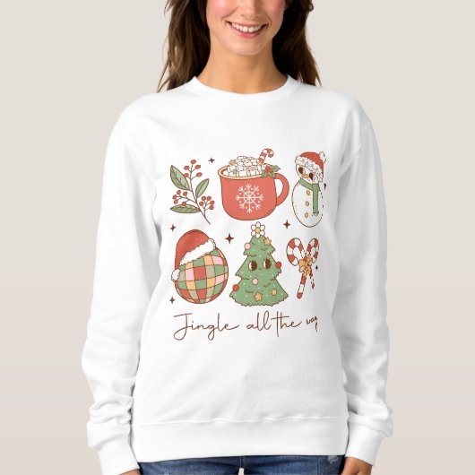 Weihnachten für ihr Niedliches festes Sweatshirt (Vorderseite)