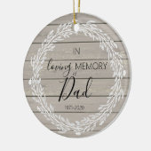 Weihnachten für immer im Herzen Papa Keramik Ornament (Links)