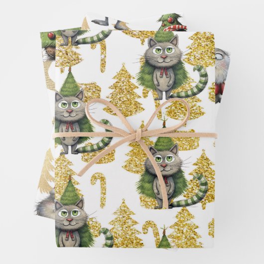 Weihnachten für Katzen Liebhaber Geschenkpapier Set (Beispiel)