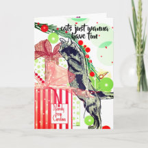 Weihnachten für Katzenliebhaber mit unartiger Katz