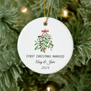 Weihnachten für kundenspezifische Foto verheiratet Keramik Ornament