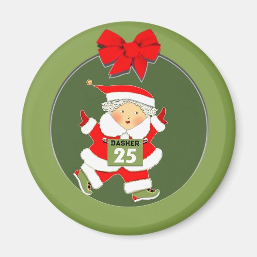 Weihnachten für Läuferinnen Magnet (Vorne)