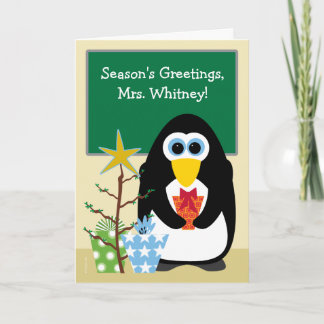 Weihnachten für Lehrer Niedlicher Pinguin im Klass