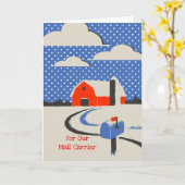 Weihnachten für Mail Carrier, Roter Stall in Schne Karte (Gelbe Blume)