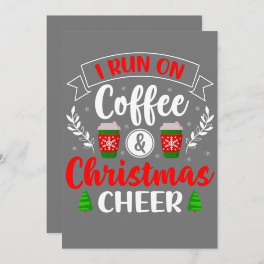 Weihnachten für Männer Frauen ich laufe auf Kaffee Einladung (Vorne/Hinten)