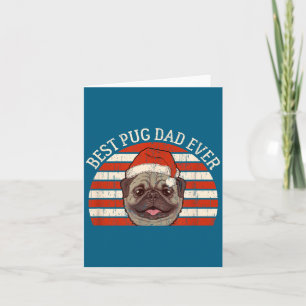 Weihnachten für Männer Retro Vintage Hund Pug Papa Karte