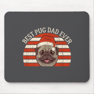 Weihnachten für Männer Retro Vintage Hund Pug Papa Mousepad