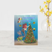 Weihnachten für Meerjungfrauen Karte (Gelbe Blume)