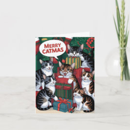 Weihnachten für niedliche Vintage Katzen Karte