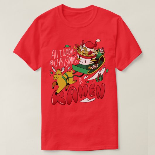 Weihnachten für Ramen Liebhaber T-Shirt (Design vorne)