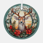 Weihnachten für Vater Hirsche Kopf Antler Red Blue Ornament Aus Glas (Rückseite)