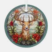 Weihnachten für Vater Hirsche Kopf Antler Red Blue Ornament Aus Glas (Rückseite)