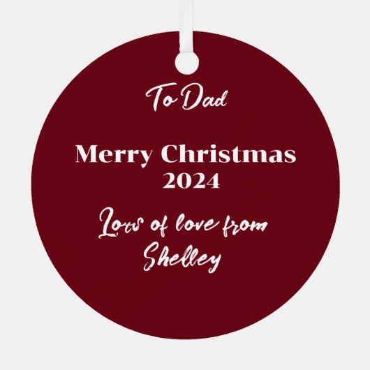 Weihnachten für Vater Hirsche Kopf Antler Red Blue Ornament Aus Metall (Rückseite)