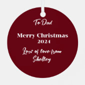 Weihnachten für Vater Hirsche Kopf Antler Red Blue Ornament Aus Metall (Rückseite)