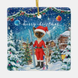 Weihnachten für Weihnachten Katze Liebhaber Schnee Keramikornament