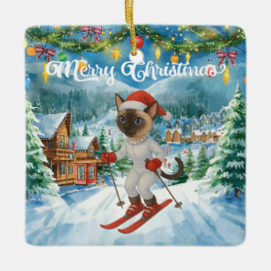 Weihnachten für Weihnachten Katze Liebhaber Schnee Keramikornament