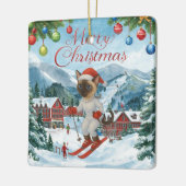 Weihnachten für Weihnachten Katze Liebhaber Schnee Keramikornament (Links)