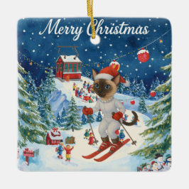 Weihnachten für Weihnachten Katze Liebhaber Schnee Keramikornament