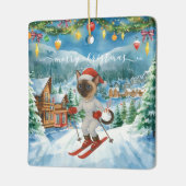 Weihnachten für Weihnachten Katze Liebhaber Schnee Keramikornament (Links)