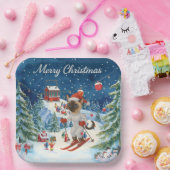 Weihnachten für Weihnachten Katze Liebhaber Schnee Pappteller (Party)