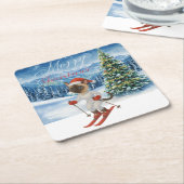 Weihnachten für Weihnachten Katze Liebhaber Schnee Rechteckiger Pappuntersetzer (angewinkelt)