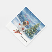 Weihnachten für Weihnachten Katze Liebhaber Schnee Serviette (Ecke)