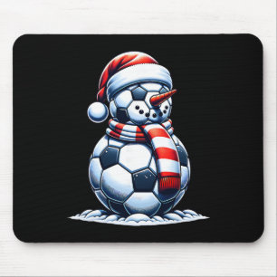 Weihnachten Fußball Fan Lustiger Schneemann Santa Mousepad