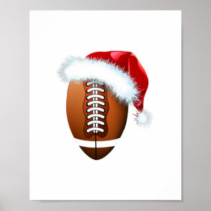 Weihnachten Fußball-Weihnachtsmannmütze lustige Sp Poster