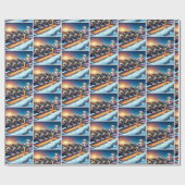 Weihnachten Fütternd seine Kühe Geschenkpapier (Flach)