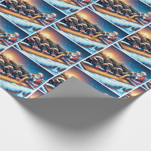 Weihnachten Fütternd seine Kühe Geschenkpapier (Ecke)