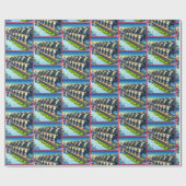 Weihnachten Fütternd seine Kühe Geschenkpapier (Flach)