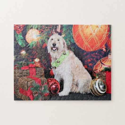Weihnachten - Gänseblümchen - Goldendoodle Puzzle (Horizontal)