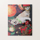 Weihnachten - Gänseblümchen - Goldendoodle Puzzle (Vertikal)