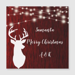 Weihnachten, Garland, Hirschkopf, personalisiert Magnetkarte