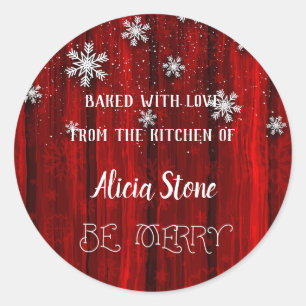Weihnachten gebacken mit Liebe Runder Aufkleber