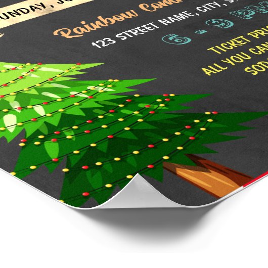 Weihnachten geben Baum Fundraiser Vorlage Poster (Ecke)