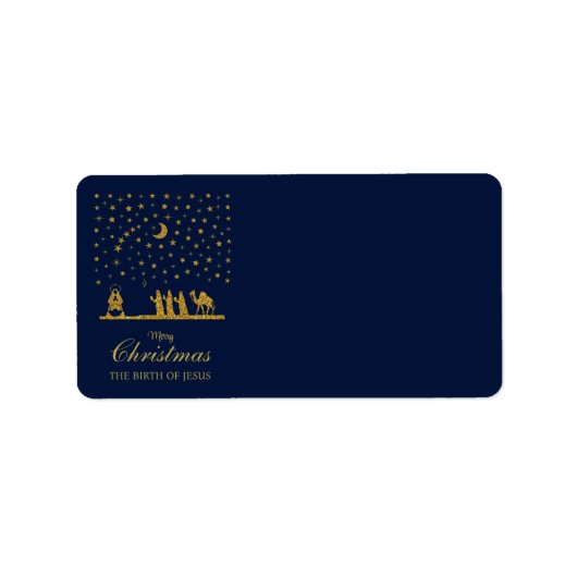 Weihnachten, Geburt Jesu, Drei Könige Adressaufkleber (Vorne)